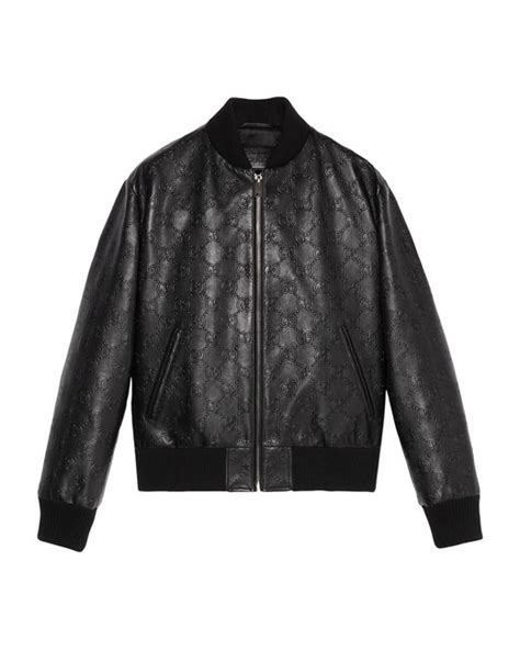 gucci bomber leather|gucci leather jacket price.